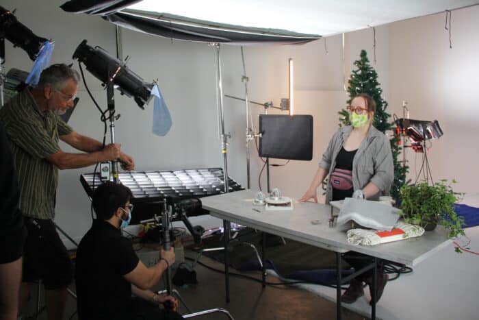 On the set of a Christmas Holiday themes video production IMG_1066