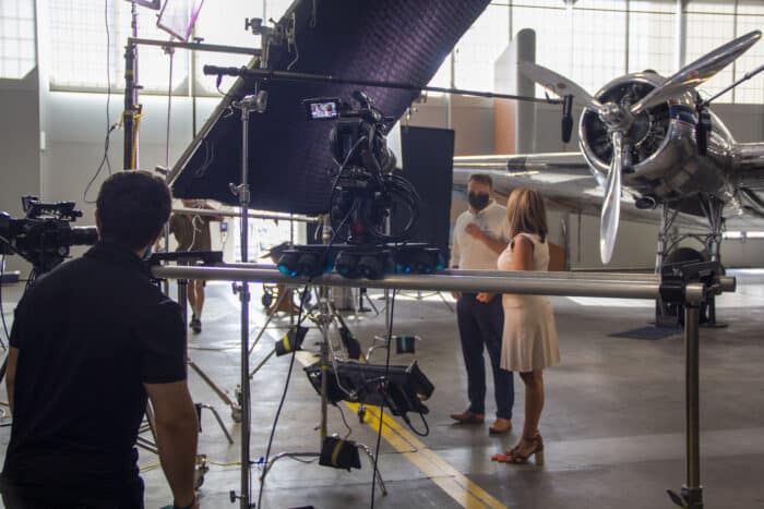 Video Production for Delta Airlines in a hangar